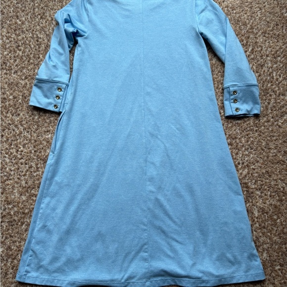 Lilly Pulitzer Blue Boat Neck 3/4 Sleeves Dress Women's Sz xxs - Picture 2 of 5